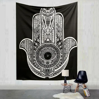 Multi-función de Galería de Bohemia Mandala Mesa de Paño Negro y Blanco Tapiz Popular Salón Colgante de Pared Decorativos Tapiz