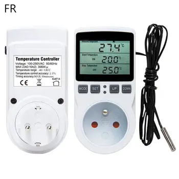Multi-Función de Termostato regulador de Temperatura Digital Toma de corriente w/ Temporizador de Interruptor de Sensor de la Sonda de Calefacción de Enfriamiento 16A