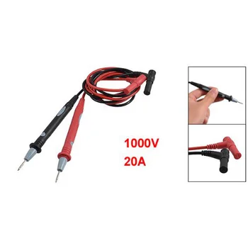 Multímetro Digital 1000V 20A cables de Prueba, Sonda de Cable Rojo Negro