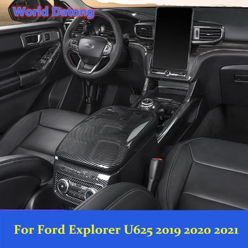 Mundo Datong Interior del Coche de fibra de Carbono ABS Decoración de ajuste Para Ford Explorer U625 2019 2020 2021 Accesorios