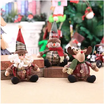 Muñeco de nieve Muñeco de Merry Chirstmas Decoración para el Hogar Tabla 2020 Muñeca Adornos de Navidad de Santa Claus Elk Regalo de Navidad Feliz Año Nuevo 2021