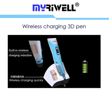 Myriwell de Carga Inalámbrica de Baja Temperatura 3D Pen PCL/PLA 4 de la Impresión en 3D Pen Incorporado en la Batería 1500 mAh Mejor Regalo para los Niños