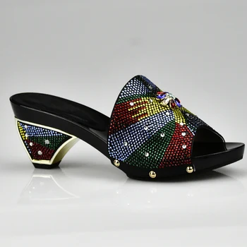 Más reciente en Color Azul de las Mujeres Zapatos de la Boda de diamante de imitación de Deslizarse sobre las Mujeres de las Bombas por Parte Elagnt Diseño italiano a las Mujeres Singel Zapatos de la Boda