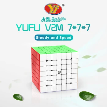 Más reciente YJ Yufu V2M 7x7x7 Magnético de la Velocidad de los Cubos de Rompecabezas Profesional cubo yj yufu 7x7 magnético de los Imanes Juguetes Educativos Para Regalo