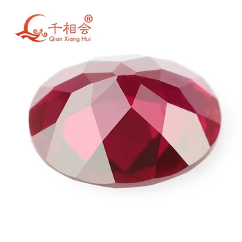 Natural corte 5# color rojo de forma oval artificial ruby corindón joya de piedra para la fabricación de joyas