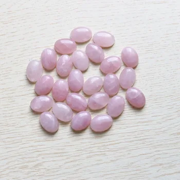 Natural de color Rosa de Cristal de Cuarzo Cabochon Piedra Oval de la CABINA CABUJÓN de Accesorios de BRICOLAJE Mayorista 30Pcs Bolas Para la Fabricación de Joyas