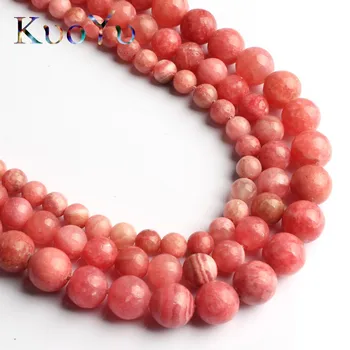 Natural de Piedra Rodocrosita Perlas de Redondo Liso Suelto Perlas de Piedra de la Gema De la Joyería de BRICOLAJE Pulsera Collar De 15