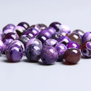 Natural Púrpura Fuego Ágatas Cuentas de Piedra natural suave púrpura agat Ronda Suelto Espaciador Perlas Para la Joyería de BRICOLAJE Pulseras de 15