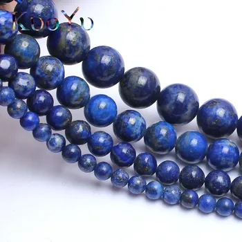 Naturales Lapis Lazuli de piedras preciosas Perlas no teñido Ronda Suelta Perlas Para la Joyería de 15