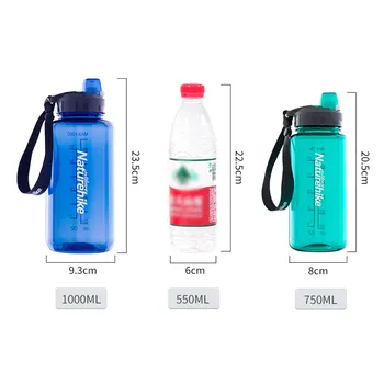 Naturehike 1000ml/750 ml de Deportes Botella de Agua de Plástico al aire libre de la Bicicleta Botella botella de Agua de Deporte NH17S010-B