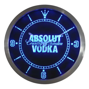 Nc0475 Absolut Vodka Luz de Neón Signos LED Reloj de Pared