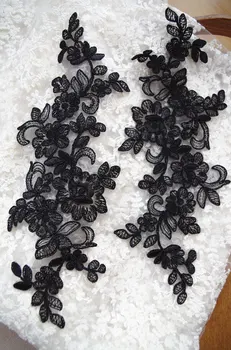 Negro Apliques de Encaje, negro apliques de encaje alencon, 2 uds, en el mejor vendedor en la venta