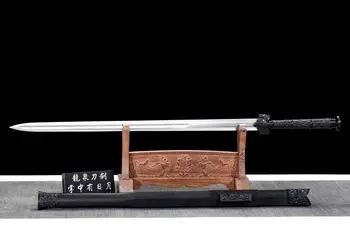 Negro guja Temperamento borde de WUSHU Espada Doblada 608 estilo de la vena de la Hoja de Acero de la espada ropera de ébano de la Vaina