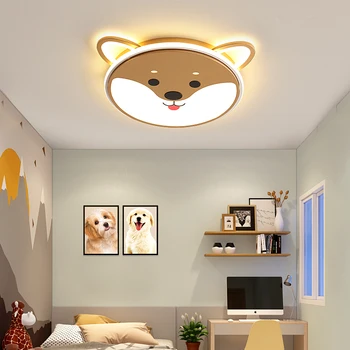 Negro perro de dibujos animados Modernos led Lámparas de techo Para habitación de los Niños chica chico Dormitorio plafon led lámpara de Araña de luz de la Lámpara de accesorios