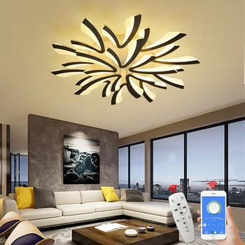 NEO Brillo led Moderna lámpara de Araña Para la Sala de estar Dormitorio Sala de Estudio AC90-265V led de techo de techo iluminación de la lámpara accesorios