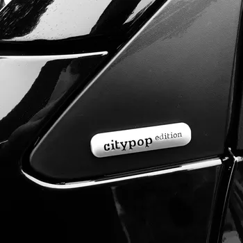 Newbee 2Pcs/Lot 3D etiqueta Engomada del Coche de Metal citypop edición Emblema del Espejo de la Vista Posterior de la Decoración de la Universal Para el Benz Smart Fortwo Brabus