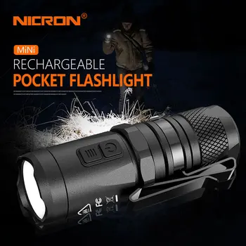 NICRON B11 Mini Linterna LED Super Brillante 950 Lumen USB Recargable IP67 Impermeable 6 Modos de Luz de la linterna del Hogar al aire libre, etc
