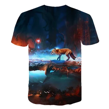 Nine-Tailed Fox Camiseta de la Impresión 3D T-shirt de Animales Graciosos Camiseta de los Hombres de Moda de Verano De 2020 Góticas para Hombre de la Ropa de la Ropa Vintage