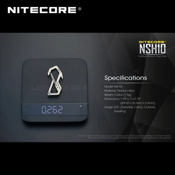 Nitecore NSH10 Multi-uso de Titanio Gancho