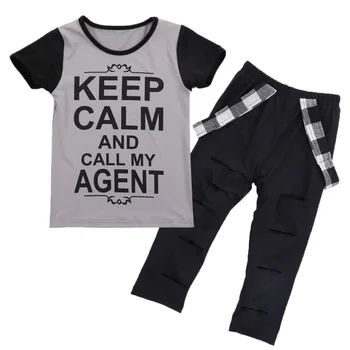 Niño Niños Niño de las Niñas Trajes de Ropa T-shirt Tops+Pantalones largos, Pantalones 2pcs Set