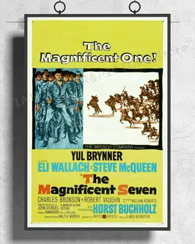 NJ439 Los Siete Magníficos 1960 Película etiqueta Engomada de la Pared de Seda Cartel de la Casa de Arte de la Decoración