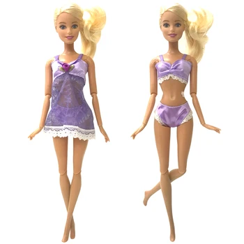 NK 2020 6 puesta en la Muñeca de la Moda Pijamas +Ropa +Bra Vestido de Encaje Sexy Ropa Para Muñeca Barbie Accesorios de Regalo Para el Niño DZ