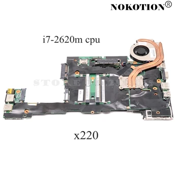 NOKOTION 04Y1830 04W3294 Placa base para Lenovo ThinkPad X220 de la placa base del ordenador portátil i7-2620M 2.7 GHz DDR3