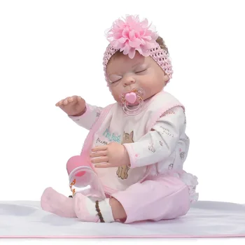 NPK 50cm realista reborn baby doll completo de vinilo muñeca encantadora dormir muñeca de regalo para el día del niño