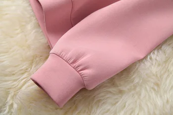 Nueva 2020 otoño invierno de mujer casuales cortos set de dos piezas volantes sudaderas con capucha de la sudadera de diamantes abalorios de corazón negro rosa