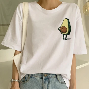Nueva Aguacate Camisa Vegana Camiseta de las Mujeres Harajuku Kawaii de Manga Corta T-shirt de Vogue de los años 90 al Estilo coreano de la Camiseta de la parte Superior de Moda de Camisetas Mujer