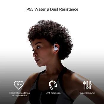 Nueva Amazfit Powerbuds TWS Auriculares Monitor de Frecuencia Cardíaca resistente al agua IP55 Auriculares Inalámbricos Auto de Vinculación para el teléfono Android