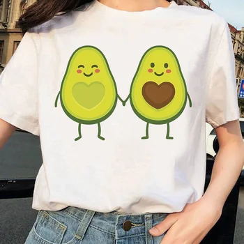 Nueva camiseta de las Mujeres de dibujos animados de Aguacate de Impresión Gráfica Vegana Camiseta Lindo Casual T-shirt de Verano Divertido de la Camiseta Femenino Superior
