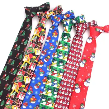 Nueva Llegada de la Navidad Corbata de Poliéster Jacquard de Impresión de Santa Claus Lazos Árbol de Hombre de Nieve Fetival Tema Corbata para los Hombres Accesorios de Regalo