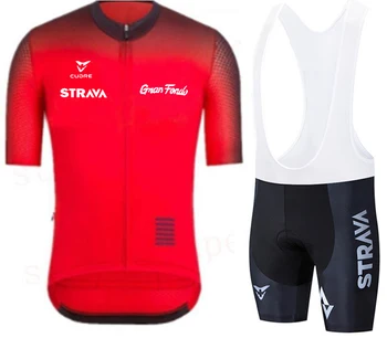 Nueva STRAVA 2020 Pro cycling jersey de los hombres de manga corta ropa ciclismo hombre MTB transpirable ropa de ciclismo bicicleta ropa deportiva de traje