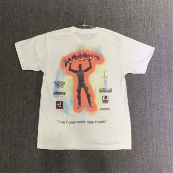 Nueva Travis Scott Cactus Jack Rabia Emote Astronómico De La Camiseta De Las Mujeres De Los Hombres De Verano De Estilo Astroworld Camiseta De Hombre Superior Tees