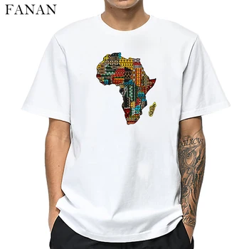 Nueva África Gráfico de Mapa Camiseta Para los Hombres Harajuku la Herencia Africana Macho camisetas Afro de Impresión de Word en Blanco de la camiseta de la Ropa de Moda Tops