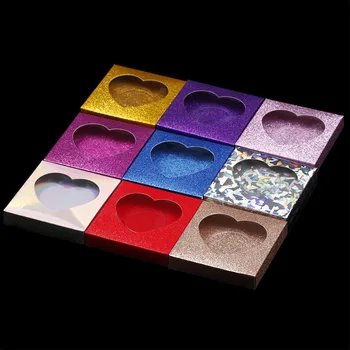 NUEVO 100 conjunto de la caja de Embalaje para las pestañas en blanco pestañas paquete Multicolor de la caja de papel de la bandeja de 25 mm de Pestañas DIY flash de la caja de embalaje