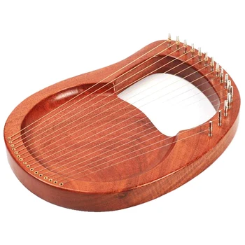 Nuevo 16 Cadena de Madera Lira, Arpa de Cuerdas de Metal de Caoba de Madera Maciza de Instrumentos de Cuerda con la Llave de Afinación