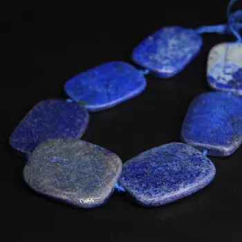 Nuevo!!! 7PCS/filamento de Gran Tamaño lapislázuli Raw de la Losa de Pepita Suelta Perlas Naturales de la Piedra Azul Gemas Rebanada Colgantes de la Joyería Artesanal