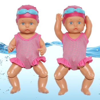 Nuevo baño del Bebé Muñeca 33cm Real Reborn Baby Doll Impermeable de la Educación Smart Eléctrico Muñecas de la Articulación Movible de Natación Muñecas Juguetes