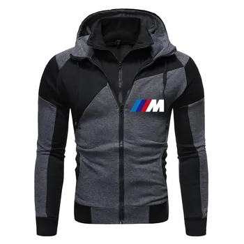 Nuevo BMW M para hombres otoño/invierno de la cremallera de la sudadera con capucha de 1 casual ropa deportiva ropa deportiva masculina gimnasio de la marca de ropa deportiva