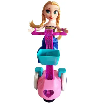 Nuevo de Disney frozen Anna Elsa Muñecas Mini Muñeca Elsa de Equilibrio del coche la Música con las luces de los Niños Juguetes de la Reina de la Nieve de la Princesa de las muñecas de regalo a las Niñas