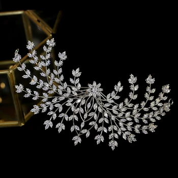 Nuevo diseño de la novia tiara accesorios para el cabello flor de la flor femenina de la boda accesorios para el cabello de lado el clip de la cena de la boda vestido de accesorios
