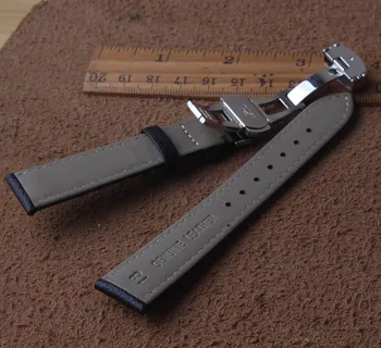 Nuevo estilo de 16mm 18mm 20mm de Becerro Genuino de Cuero para reloj de Pulsera Correa de piel de cocodrilo Negra patrón de la Correa de Reloj de Pulsera de los hombres de la marca