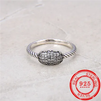 Nuevo estilo de la plata esterlina 925 del anillo de circón incrustaciones de estilo retro anillo de las señoras anillo de regalo de boda de la moda de joyería de plata