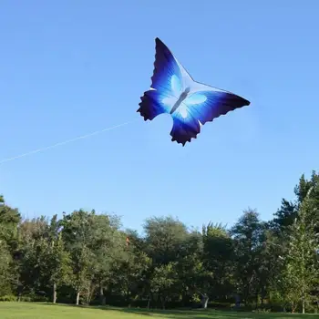 Nuevo Mariposa Azul Kite Duro de alas de Nylon al aire libre Volando Y Cometas de la Barra de Control de 30M Con el Para los Juguetes de los Niños de la Línea de Y8X0