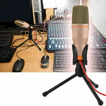 Nuevo Micrófono de Condensador conector de 3,5 mm Estéreo de MICRÓFONO de Sobremesa para PC YouTube Video de Skype, el Chat de Juegos de azar de la Grabación de Podcast