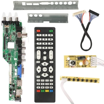 NUEVO Universal Escarificador Kit 3663 TV Controlador de la controladora de la Junta de Señal Digital DVB-C, DVB-T2 DVB-T Universal ACTUALIZACIÓN LCD 3463A Con Lvds