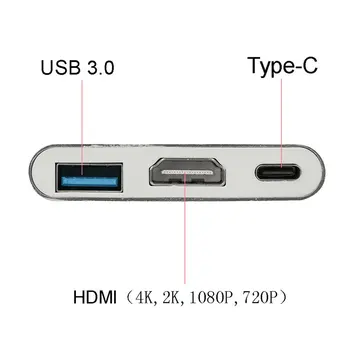 NUEVO USB 3.1 Tipo C-HDMI-USB 3.0 compatible con USB-C CONCENTRADOR Adaptador de Tipo C, Extender HD 4K para el Macbook Air De 12 Convertidor de Mayorista