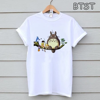 Nuevo Verano Whitet Camiseta Corta Harajuku Totoro Graphic Tees De Las Mujeres Del O-Cuello Kawaii Ropa De Las Mujeres Gótico De La Vendimia De La Camiseta Femme